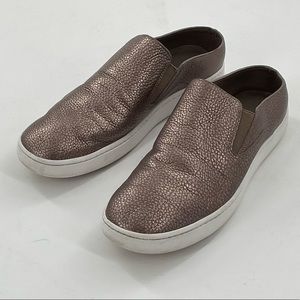 Vince Bronze Leather Slip On Backless Sneakers 6.5